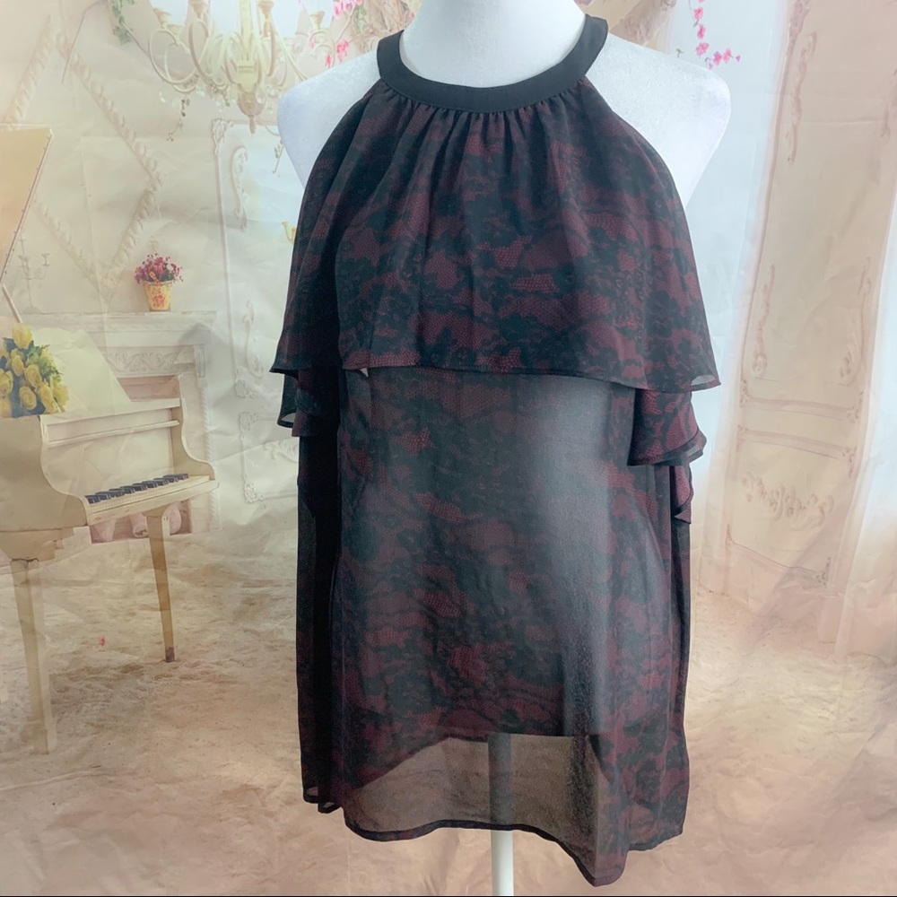 NEW Michael Kors Tiered Ruffle Sleeveless Blouse
